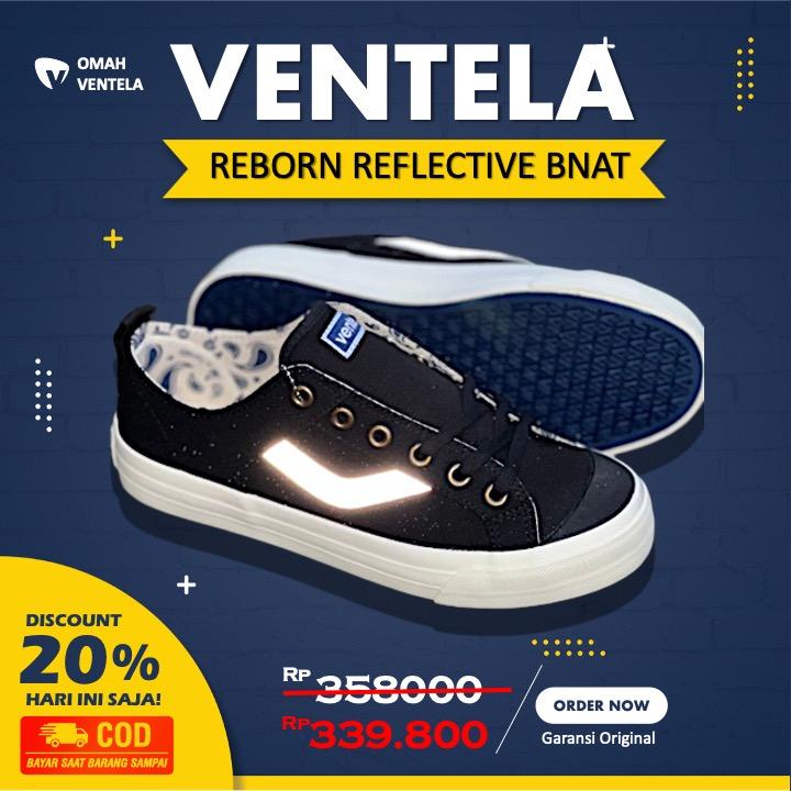 Jual Sepatu Ventela Reborn Reflective Black Natural Shopee Indonesia