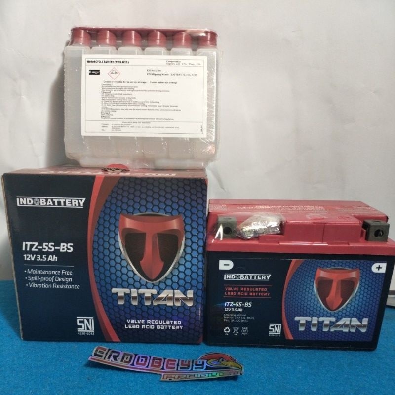 Jual Aki Titan ITZ5S GTZ5S YTZ5S UNTUK SUPRA X 125 KPH BEAT VARIO