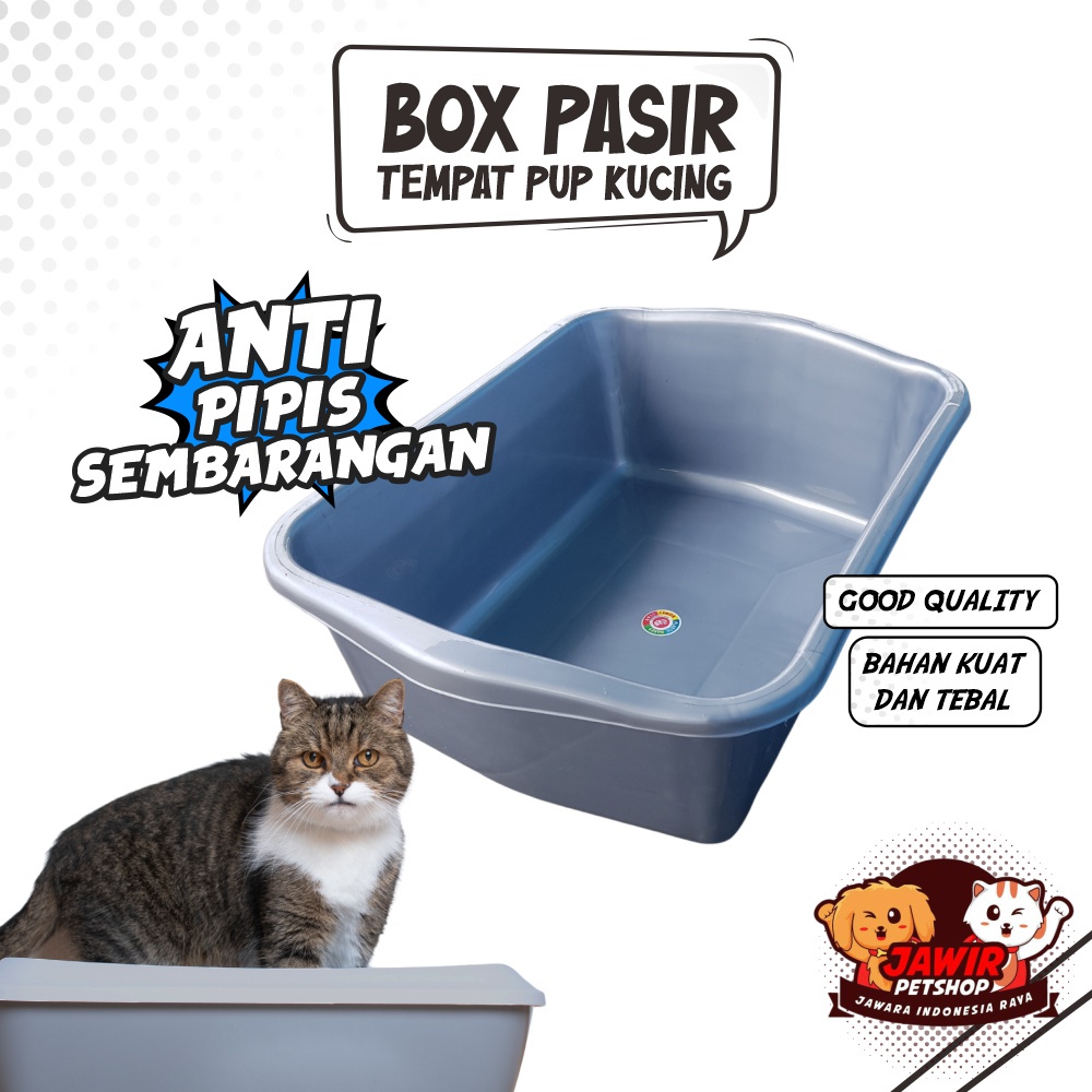 Jual BOX PASIR KUCING JUMBO litter bak wadah tempat pup liter toilet sand kotak cat poop kencing besar baskom pet toilet training Shopee Indonesia