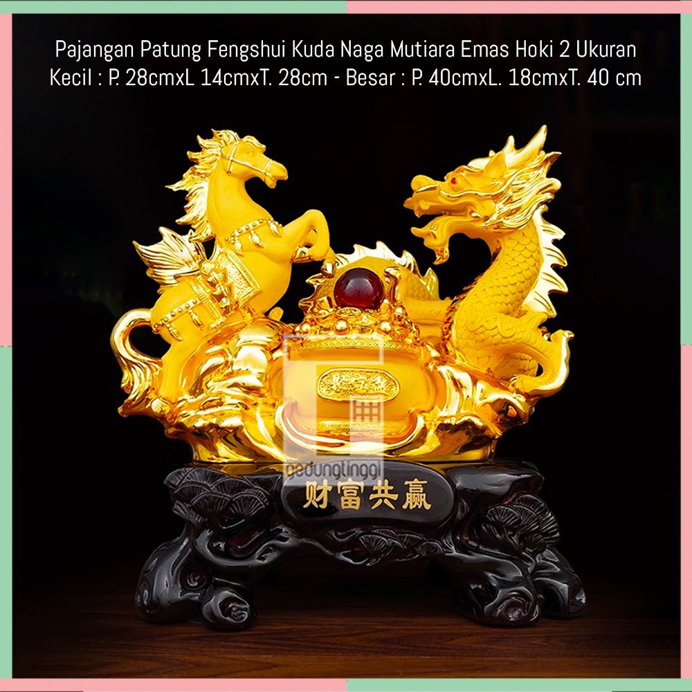 Jual Patung Pajangan Hiasan Shio Naga Dragon Mutiara Kuda Kudaan