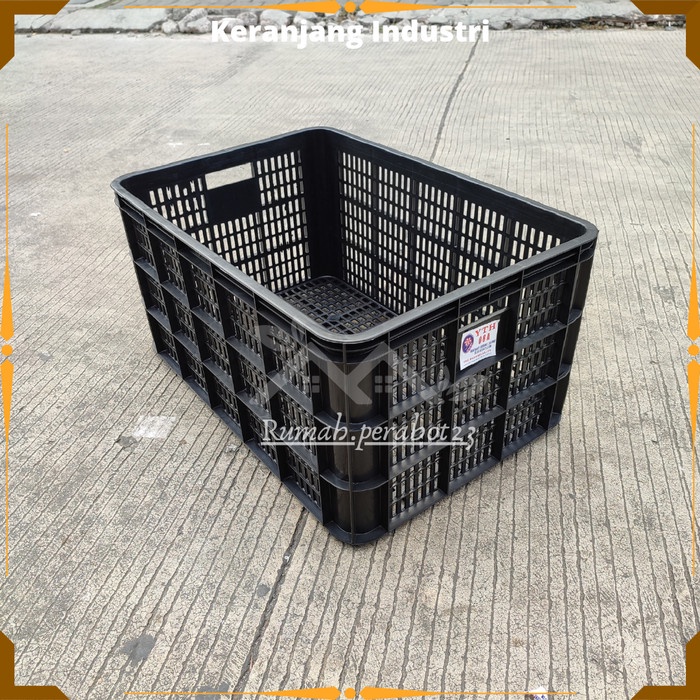 Jual Container Keranjang Krat Industri Serbaguna Berlubang - Hitam ...