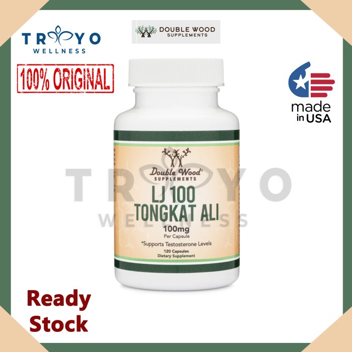 Jual Doublewood LJ100 Tongkat Ali isi 120 kapsul support testoterone