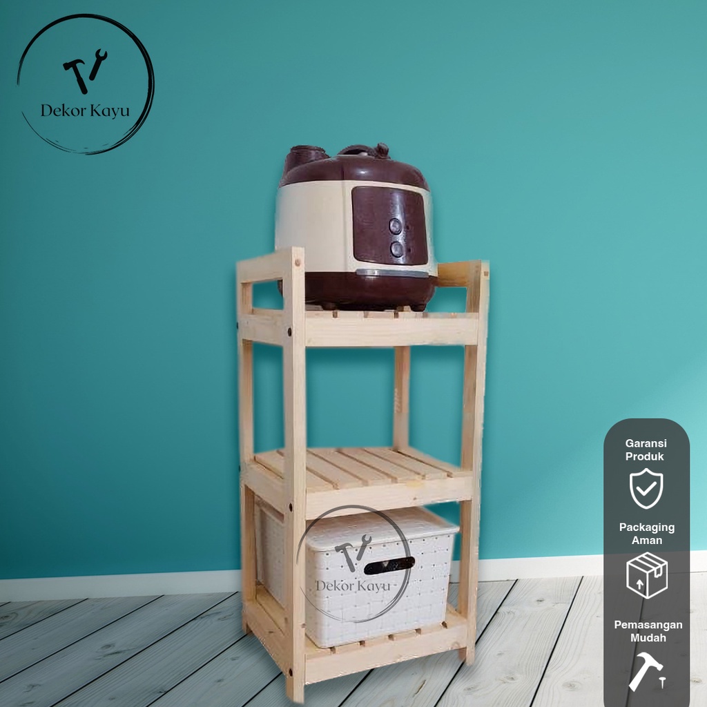 Jual Rak susun untuk Dispenser rak rice cooker Kayu Jati Belanda | Rak ...