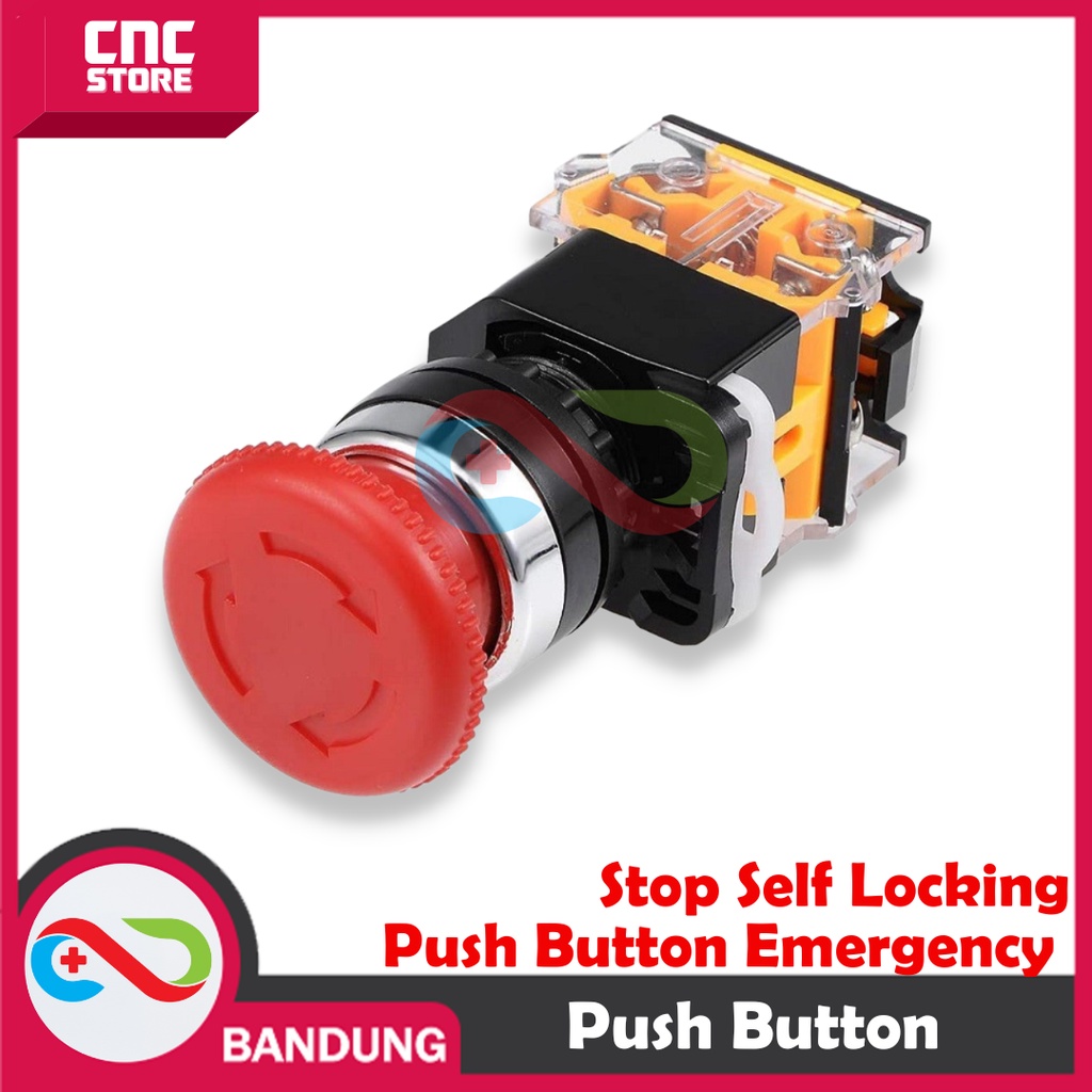 Jual PUSH BUTTON EMERGENCY STOP SELF LOCKING 22MM 10A UPTO 660VAC LA38 ...