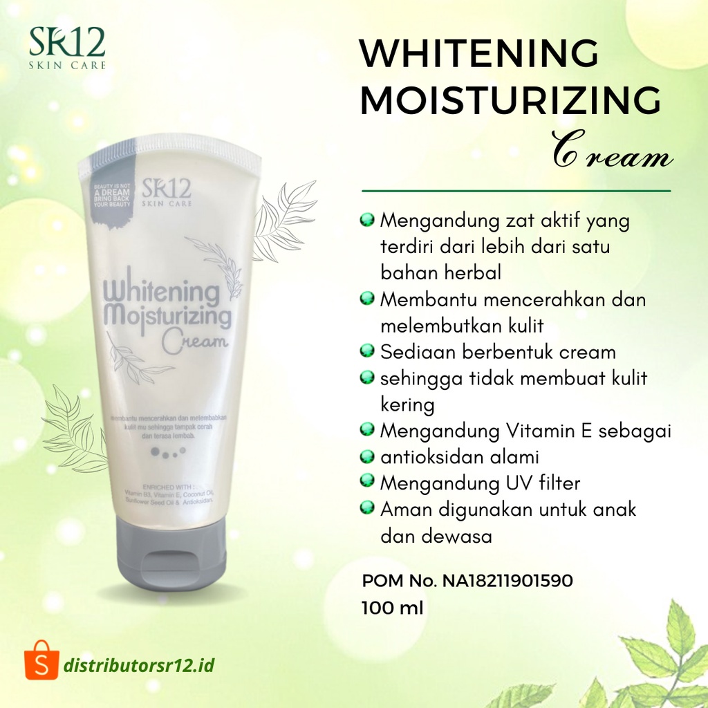 Jual Whitening Moisturizing Cream SR12 Glowing Pelembab Pencerah Tubuh ...