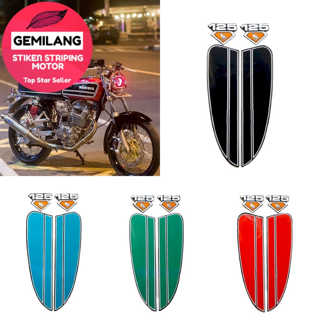 Jual Striping Decal Polet Sticker honda cb 125 CB125 jadul old fullset ...