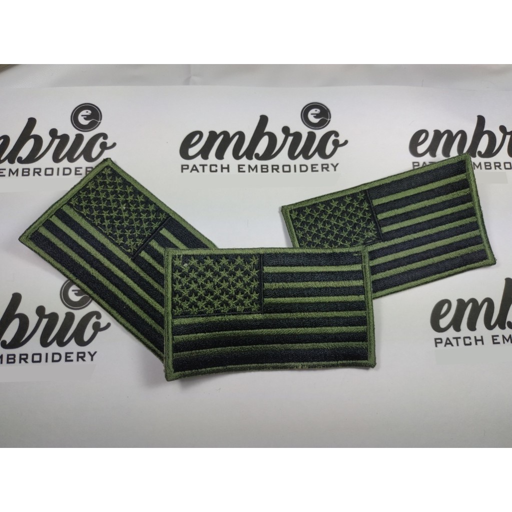 Jual Bordir ARM-008 PATCH BENDERA AMERIKA USA FLAG BLACK ARMY GREEN ...