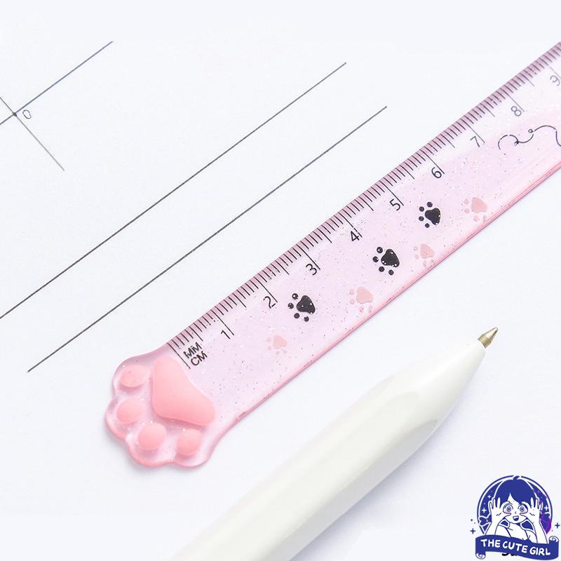Jual Cute kucing Ruler Transparent Plastic Ruler Staight Ruler Accurate ...