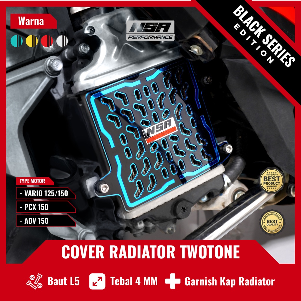 Jual Cover Radiator Vario Pcx Adv Twotone Black