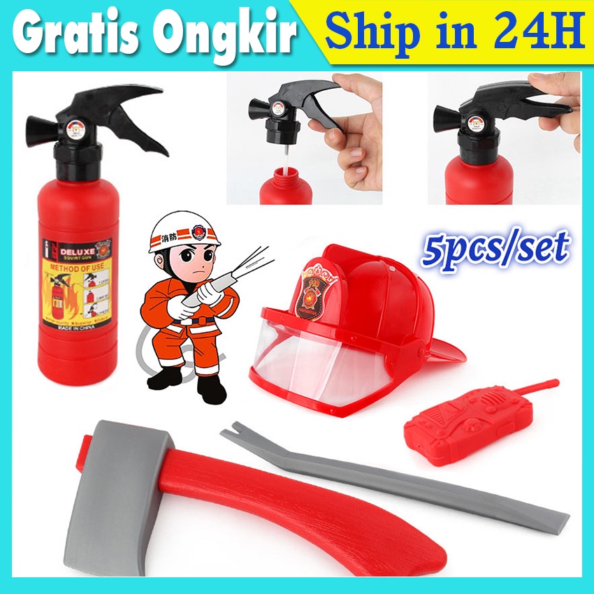 Jual Fire fighter Set - mainan kostum pemadam kebakaran | fire fighter ...