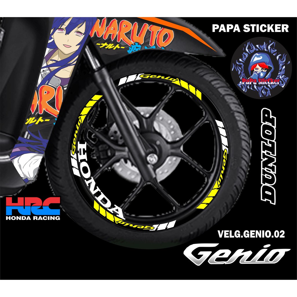 Jual Stiker Velg Genio Cutting Sticker Velg Genio Cutting Variasi Honda Genio Lis Ban Velg