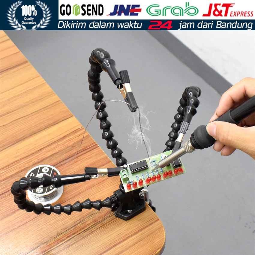 Jual 3 Lengan / 4 Lengan Fleksibel Alat Bantu Solder PCB + Klip Hitam ...