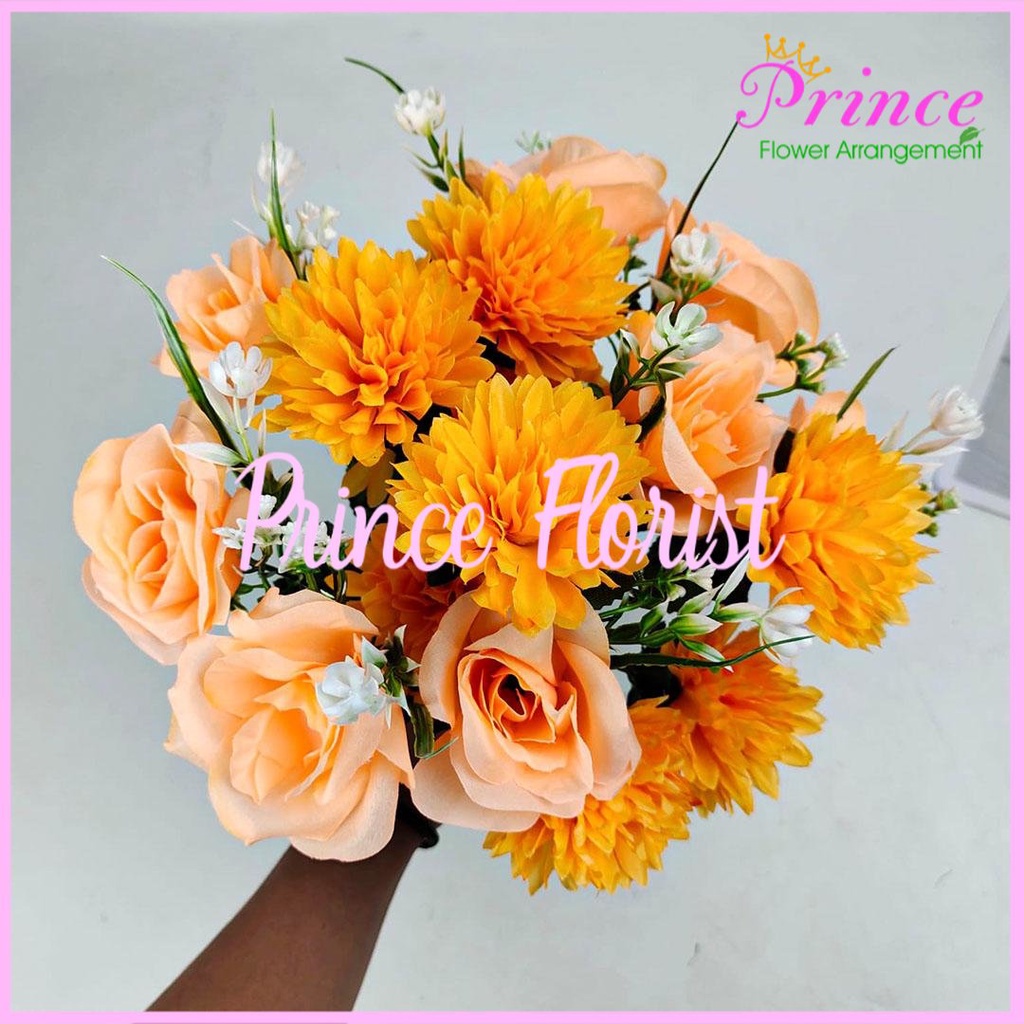 Jual Bunga Rose Mix Spring Cabang 5 Artificial Flower Hiasan Seserahan