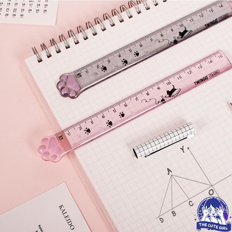 Jual Cute kucing Ruler Transparent Plastic Ruler Staight Ruler Accurate ...