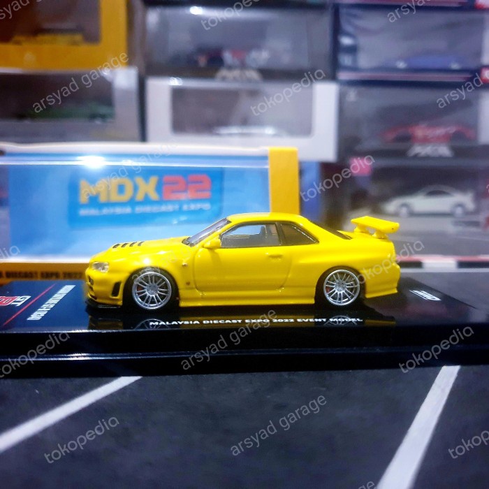 Jual Diecast Inno64 Nissan Skyline GTR R34 Lightning yellow Malaysia