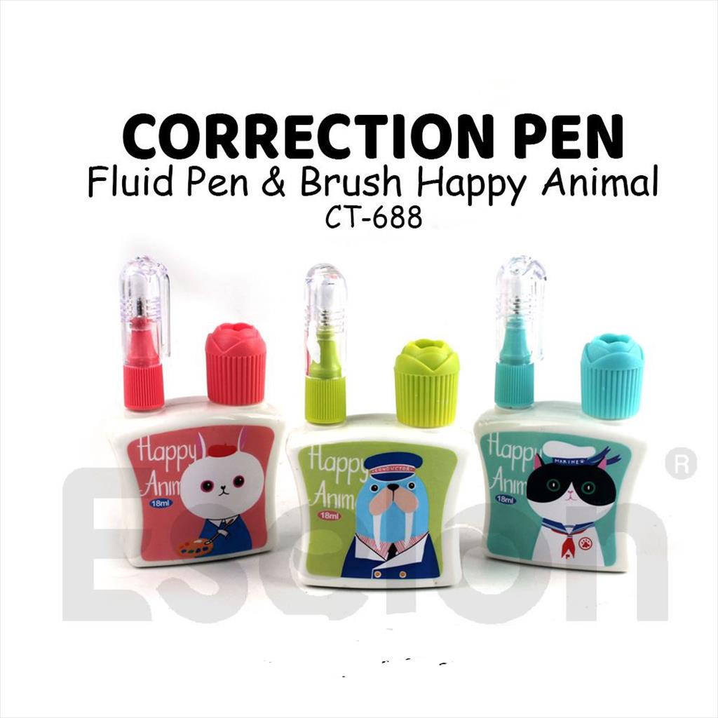 Jual Correction Pen+ Kuas Karakter / Tipex Pen + Kuas/ Tipex 2 fungsi