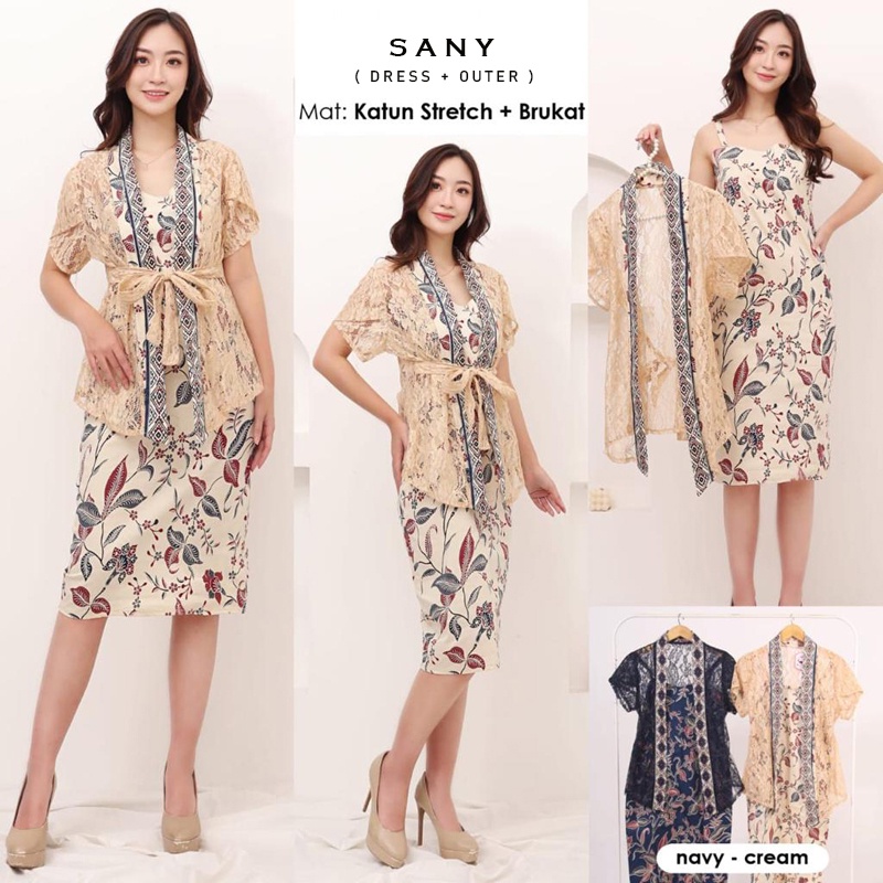 Jual Sany Dress Batik Modern Wanita Gaun Terusan Jumbo Shopee Indonesia