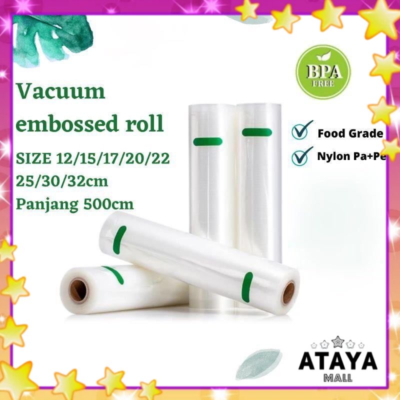 Jual Plastik Vacuum Roll Embos Bertekstur 5Meter Vacum Makanan Baju 20