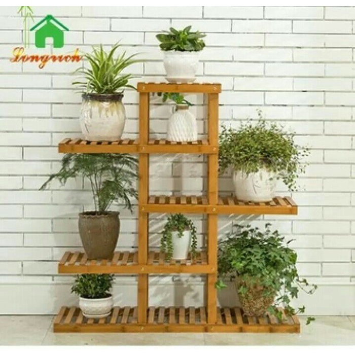 Jual Standing Pot Rak Bunga Bertingkat Kayu Tingkat Muat Pot Rak Bunga Besi Standing Rak