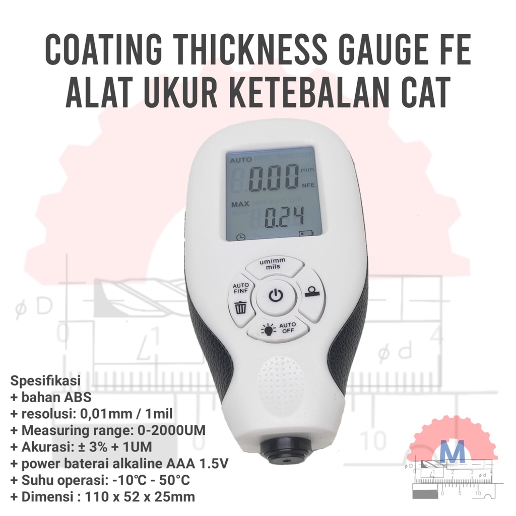 Jual Paint thickness gauge alat ukur ketebalan Cat logam mobil dll mch ...