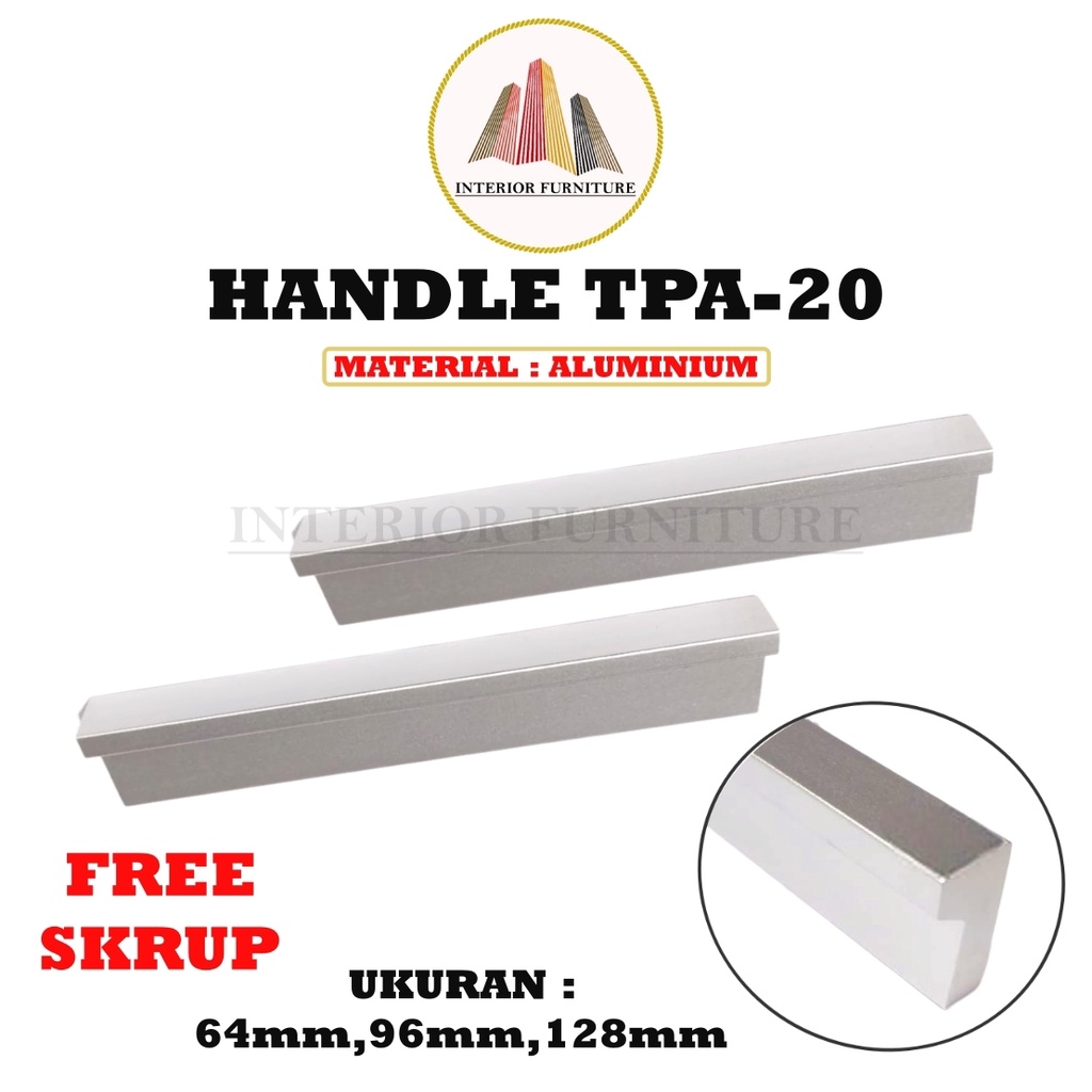 Jual Handle Huben Tpa Tarikan Laci Meja Lemari Kabinet Gagang Pintu Handle Alumunium Anodize