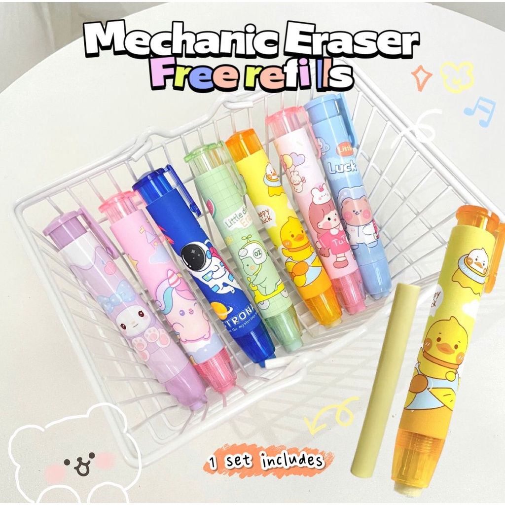 Jual [HARU] Free 2 Refill Mechanic Eraser Penghapus Mekanik Sekolah ...
