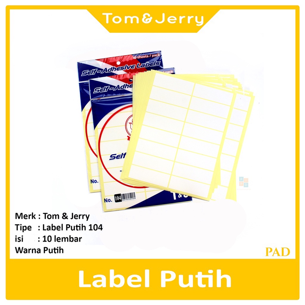 Jual Tom & Jerry - Label Paper Putih 104 - Pad | Shopee Indonesia