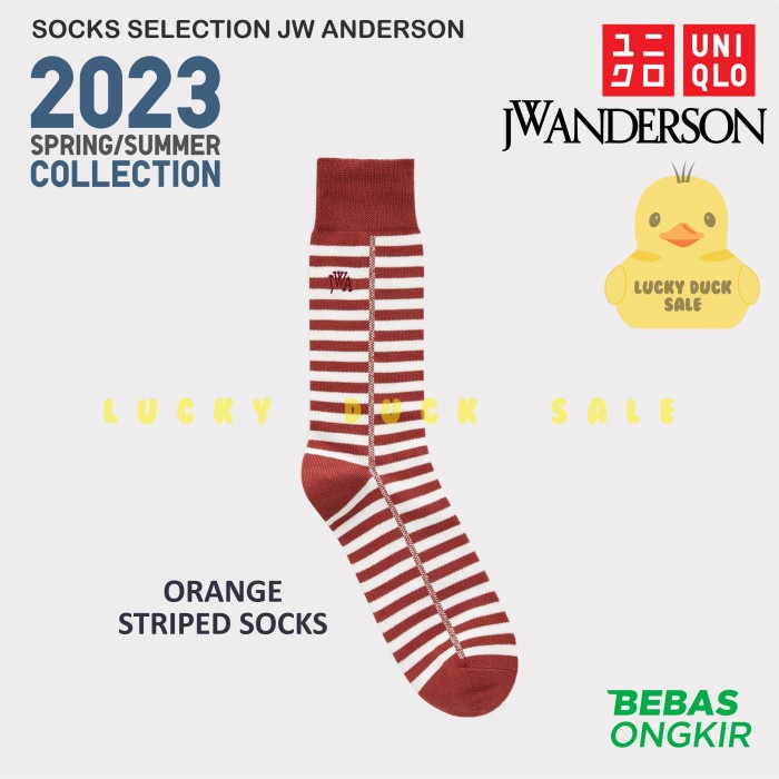 [LA52] UNIQLO JW Anderson Socks Layered Half Kaus Kaki Striped JWA Block  Layered