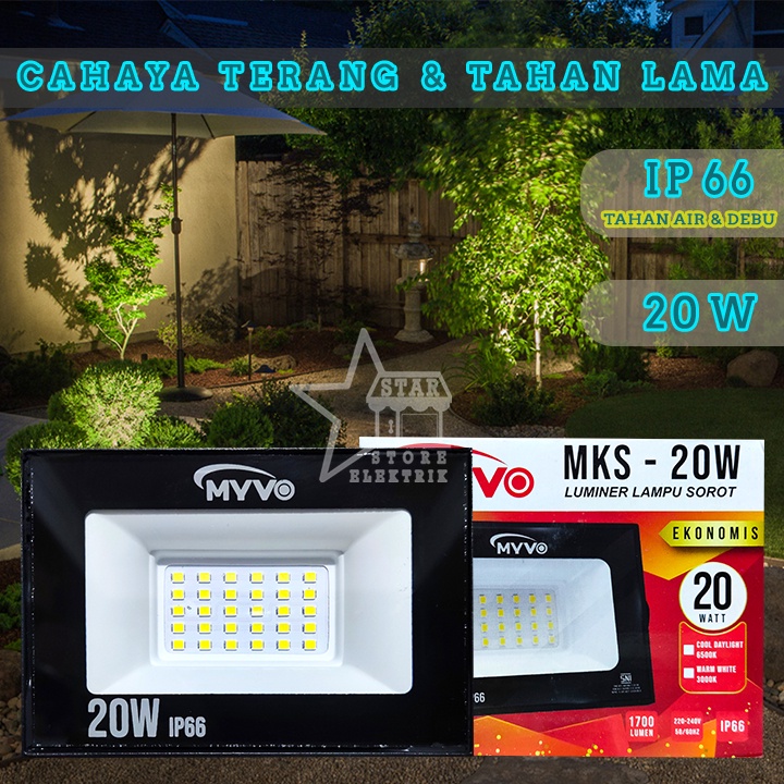 Jual Myvo Lampu Sorot Floodlight Led W Watt Cahaya Putih Bagus