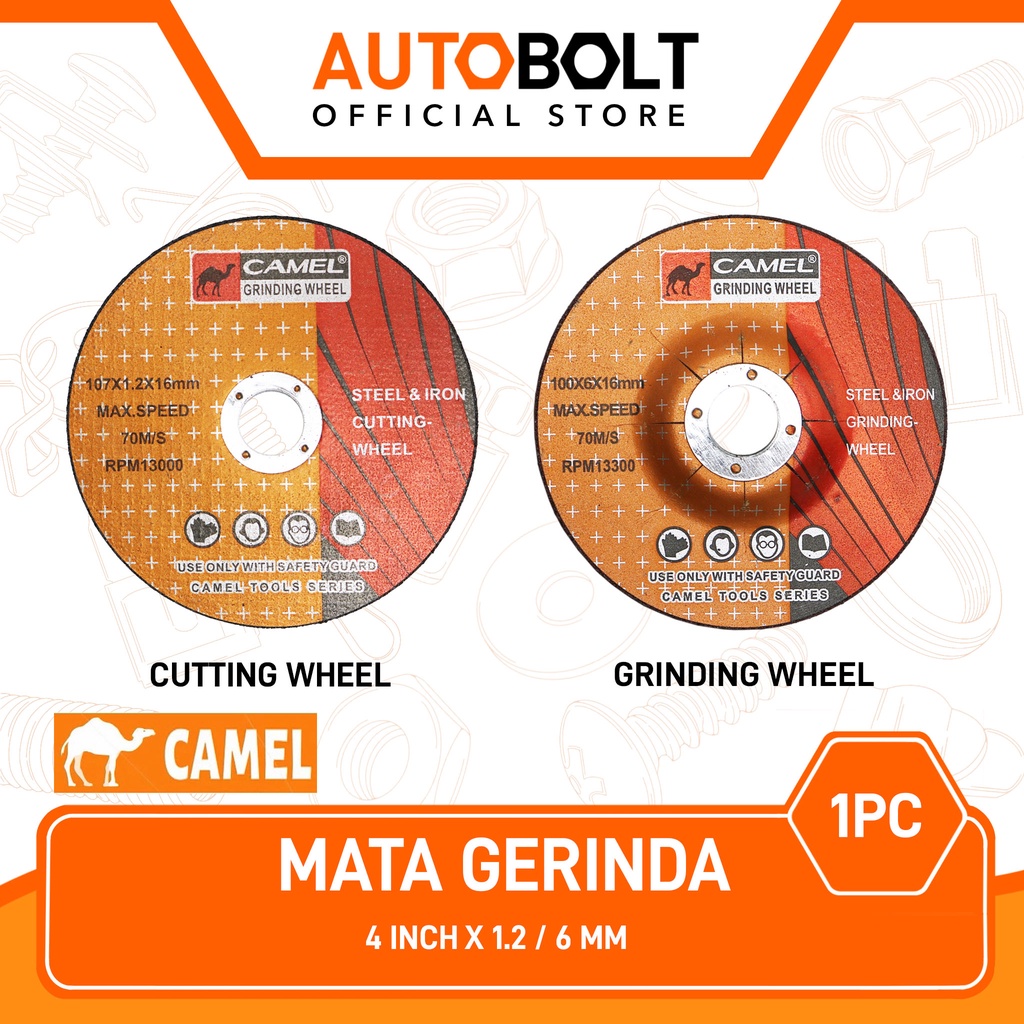 Jual Mata Gerinda 4 Inch x 1.2 / 6 mm 107x1.2x16 100x6x16 Camel Batu ...