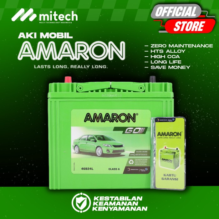 Jual Aki Mobil Nissan March NS60L / 46B24L Amaron GO Aki Kering 12v