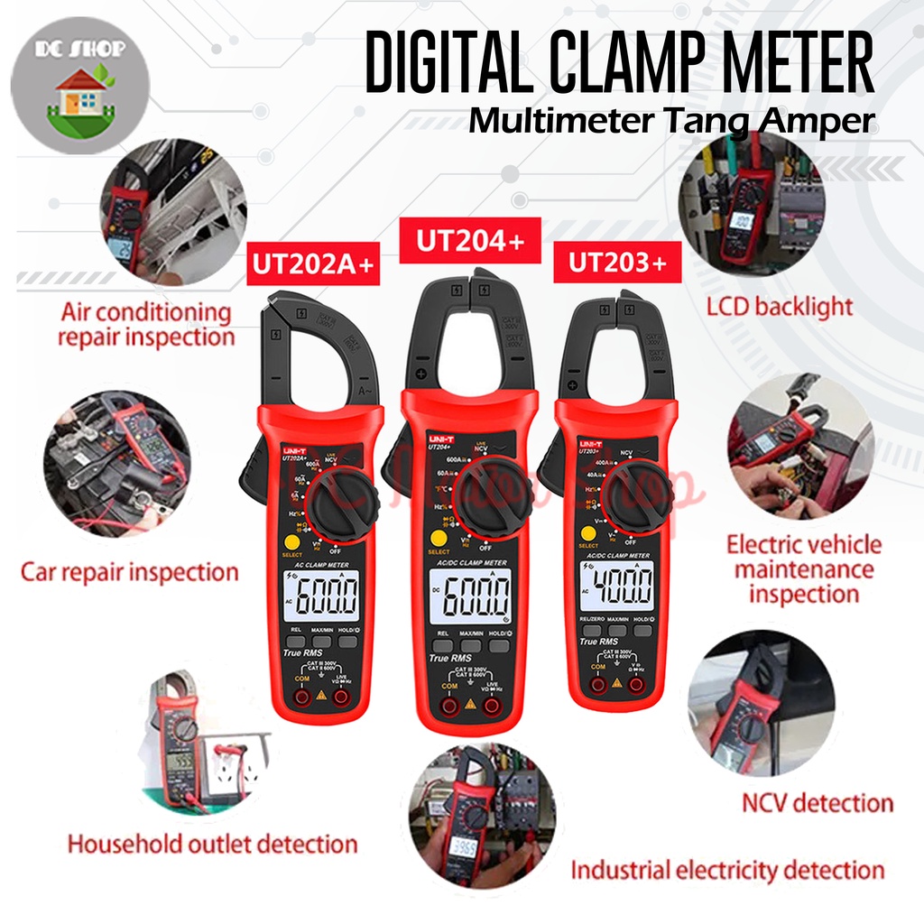 Jual UniT UT202A+ UT203+ UT204+ Digital Clamp Meter Multimeter Tang