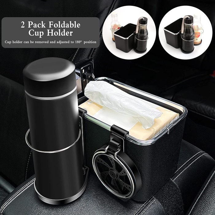 Jual Kotak Tempat Tisu Mobil 2 Cup Phone Holder Armrest Car Tissue Box ...