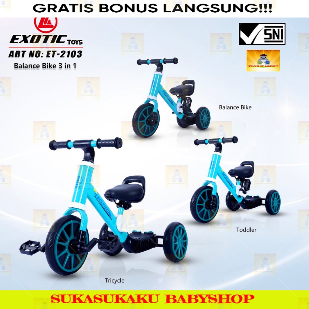 Jual Sepeda Roda Tiga Balence Bike Tricycle Push 3in1 Anak ET 2103 ...
