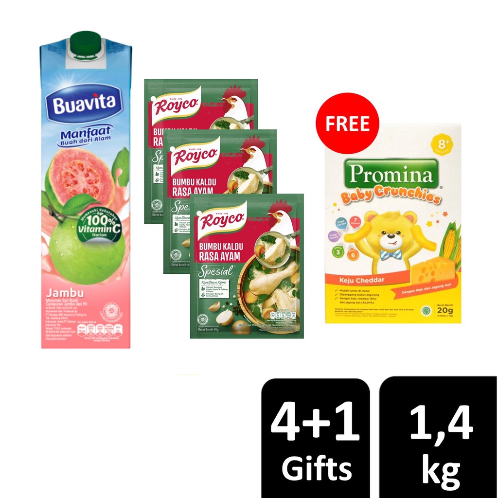 Jual Buy 1 Buavita Jambu Guava 1L + 3 Royco Kaldu Spesial Rasa Ayam ...