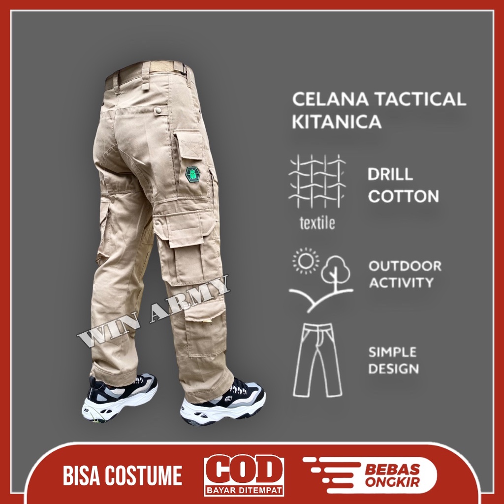 Jual Celana Tactical Lapangan Kitanika Outdoor Bahan Tebal / Celana ...