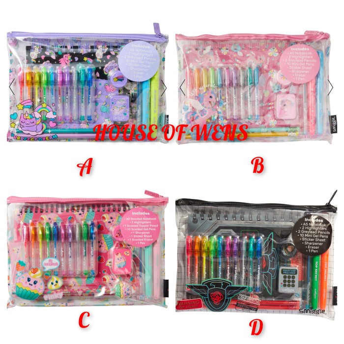 Smiggle Pack 4 Matite Profumate Con Gomma - Fairy Magic - Matite In Legno Con Mina HB E Profumo Delizioso