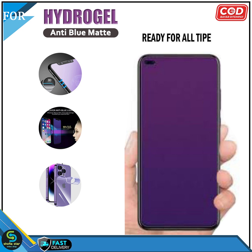 Jual Anti Gores Hydrogel Anti Blue Matte Semua Type HP Depan