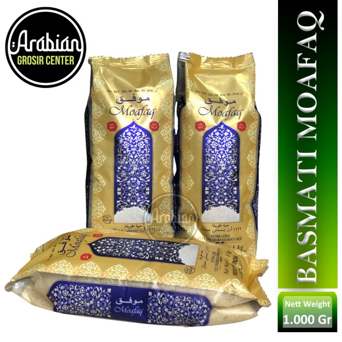 Jual Beras Basmati Premium Extra Long MOAFAQ 1kg | Mirip Abu Kass Rice ...