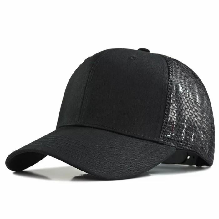Promo Topi Big Size Big Head 63-69Cm Man Large Size Mesh Baseball Hats  Hitam