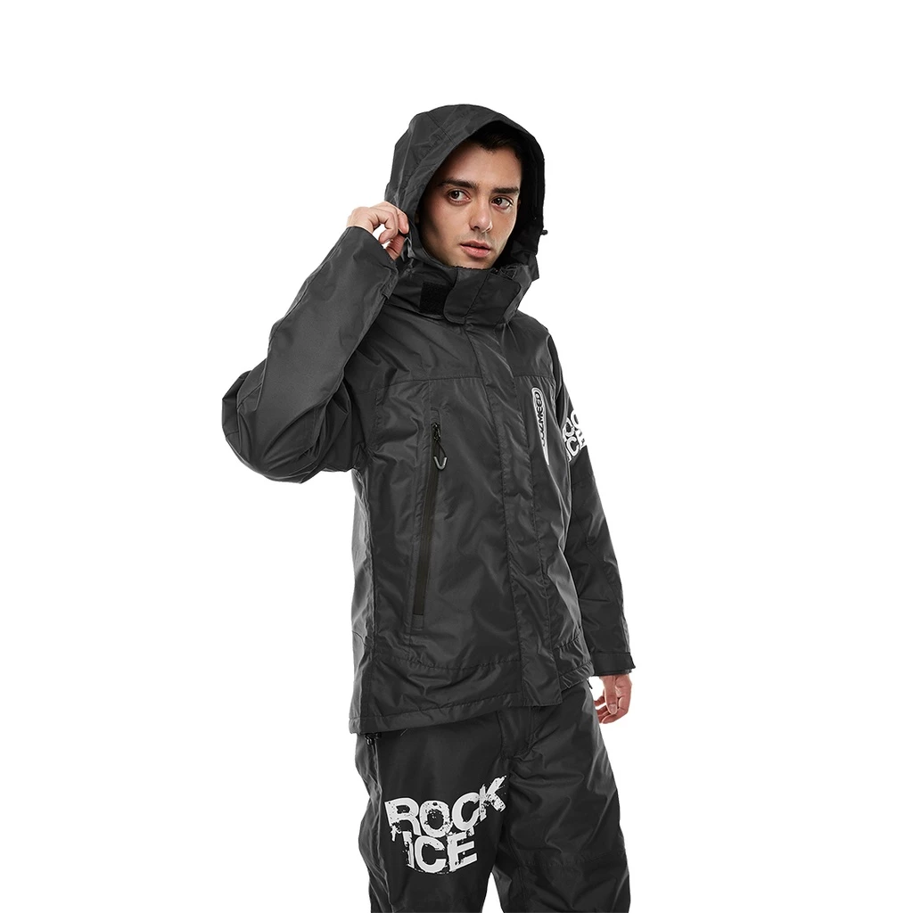 Cozmeed Jaket Gunung Extreme Pria Setelan New Rock Ice Hitam