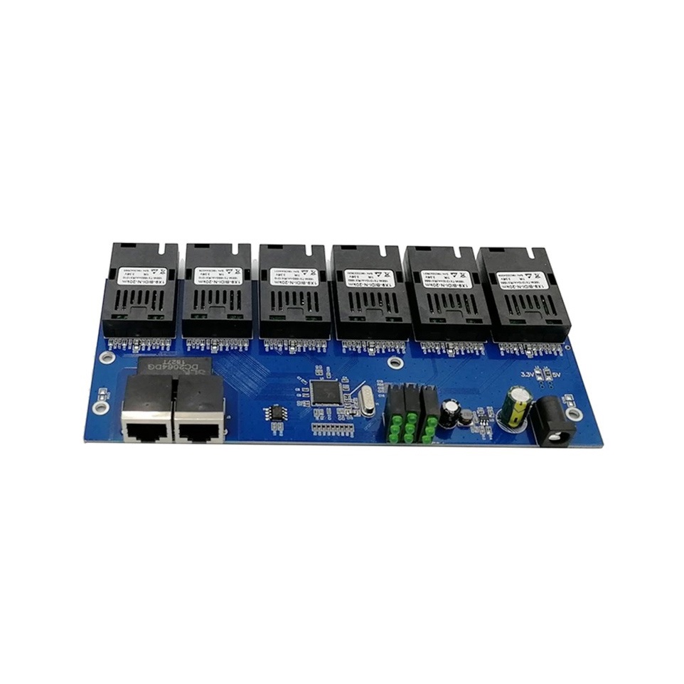 Jual FO - PCB Board 2 RJ45 6 SC FO Ethernet Converter Bonus Adaptor ...