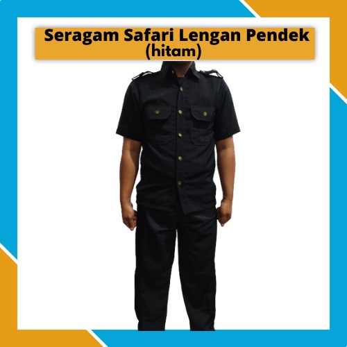 Jual Stelan Seragam Satpam Safari Waena Hitam Security Safari Warna