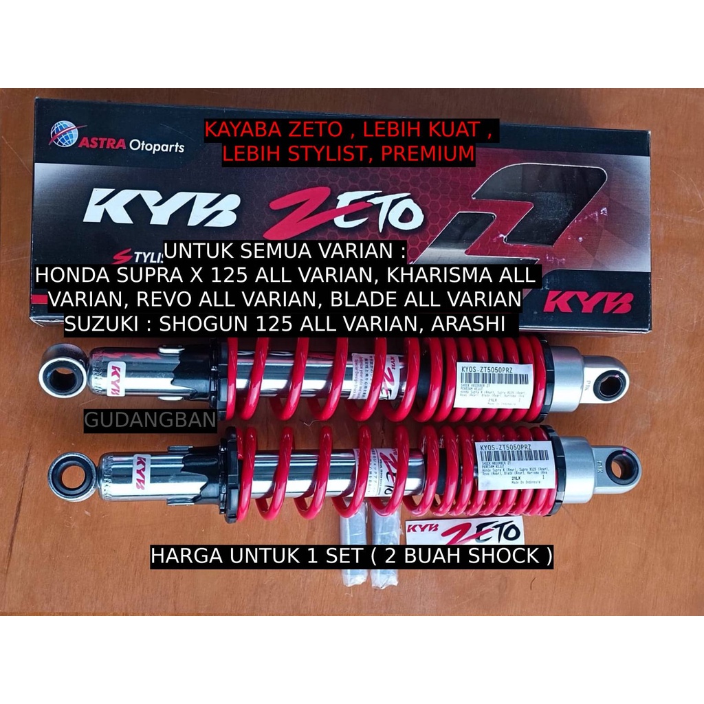 Jual KYOS-ZT5050PRZ SHOCKBREAKER KAYABA Chrome Merah BELAKANG MOTOR ...