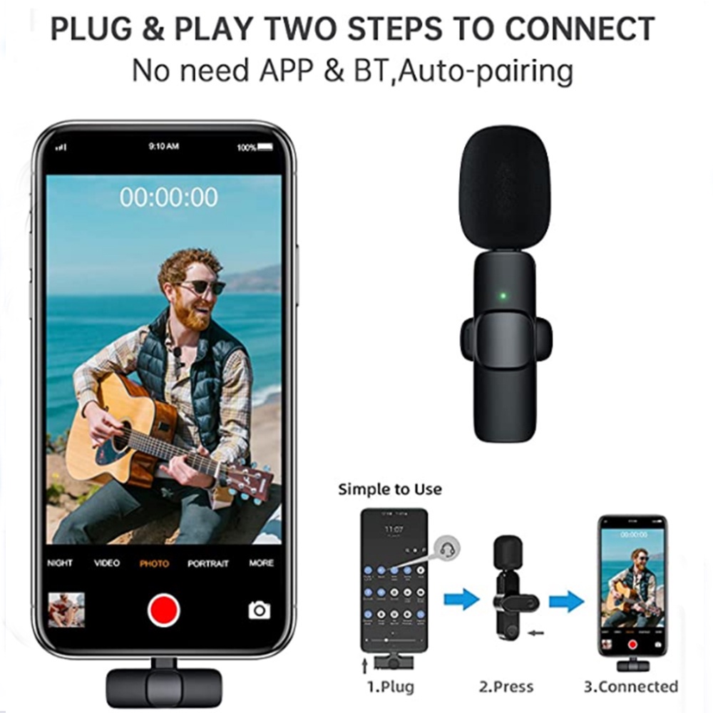 Jual Topspot Mikrofon Nirkabel Lavalier Mic Portabel Audio Video ...