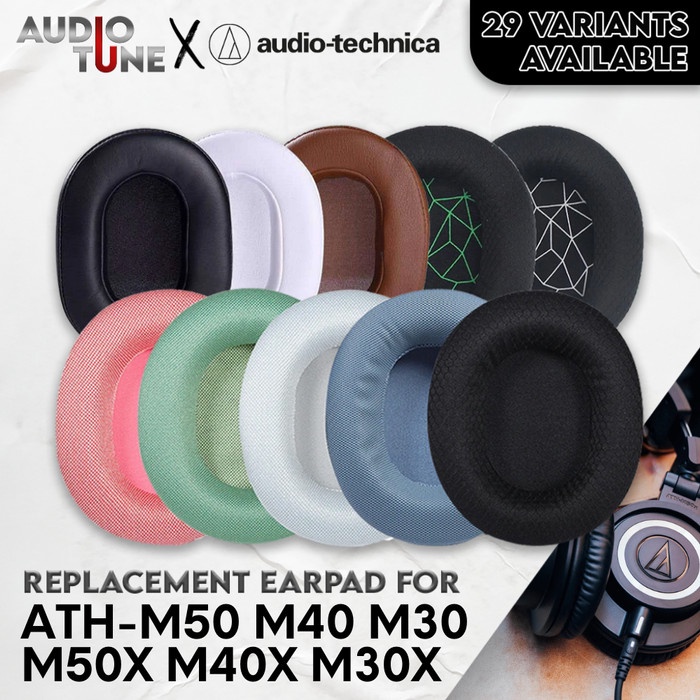 V-MOTA - Orejeras De Repuesto Para Auriculares Audio-Technica ATH M50X, M50XBT, M50, M40X, M30, M20 (1 Par
