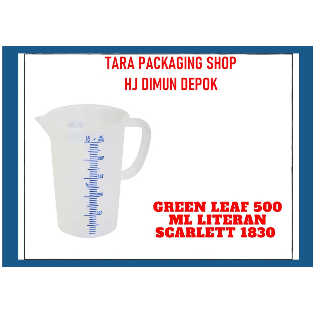 Jual GELAS UKUR LITERAN PLASTIK 500 ML 1830 SCARLETT GREEN LEAF ...