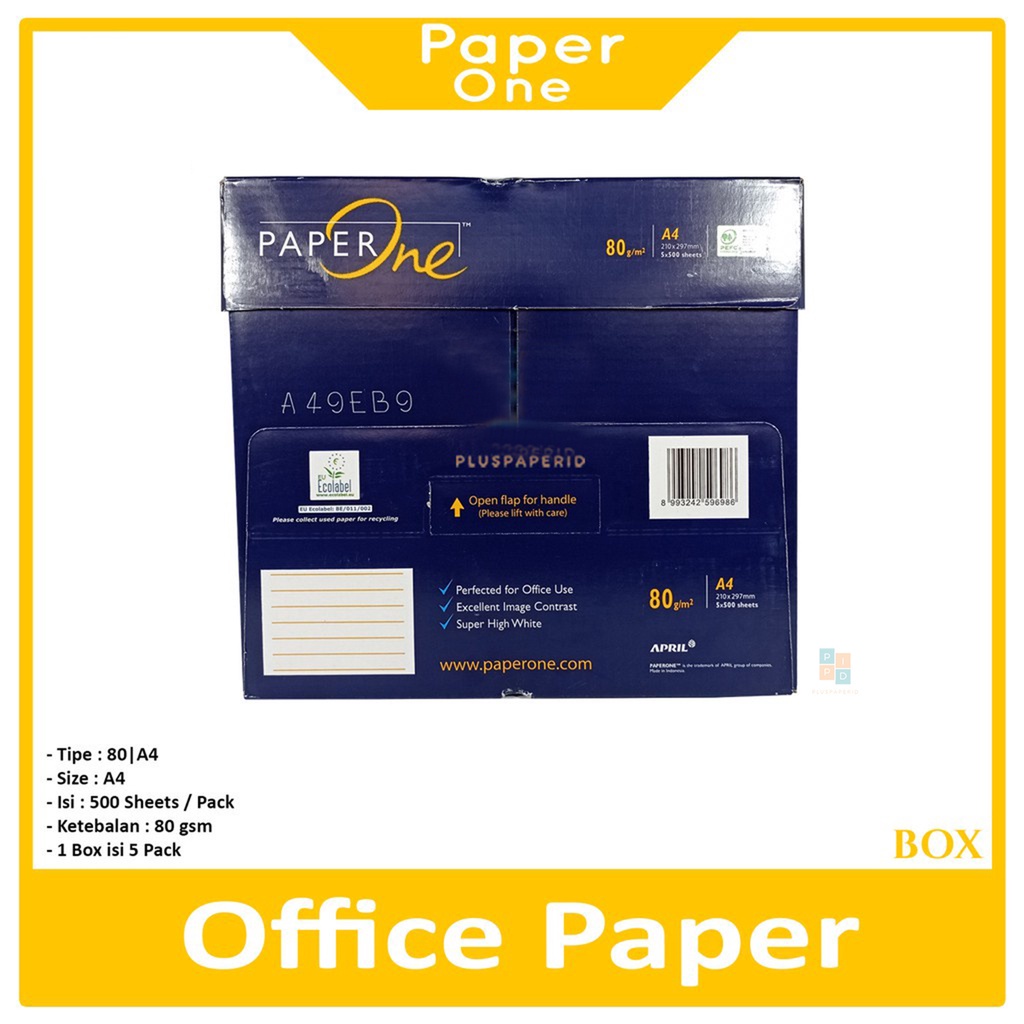Jual PAPER ONE - Kertas Hvs Fotokopi A4 80gsm - Box | Shopee Indonesia
