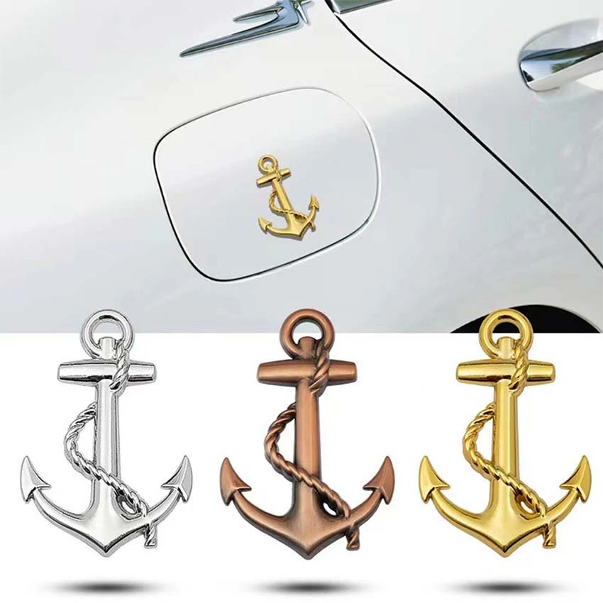 Jual Ay00! 3D Logam Stiker Jangkar Stiker Body Mobil Motif Sticker ...