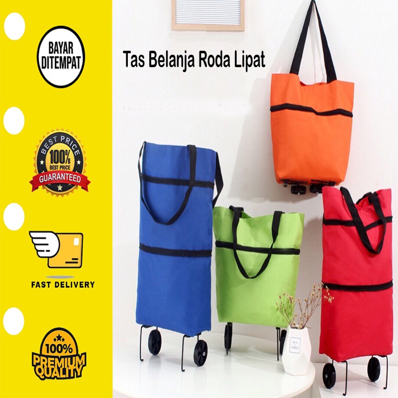 Tas Belanja Roda Lipat Troli Troly Shopping Foldable Trolley Bag Cart